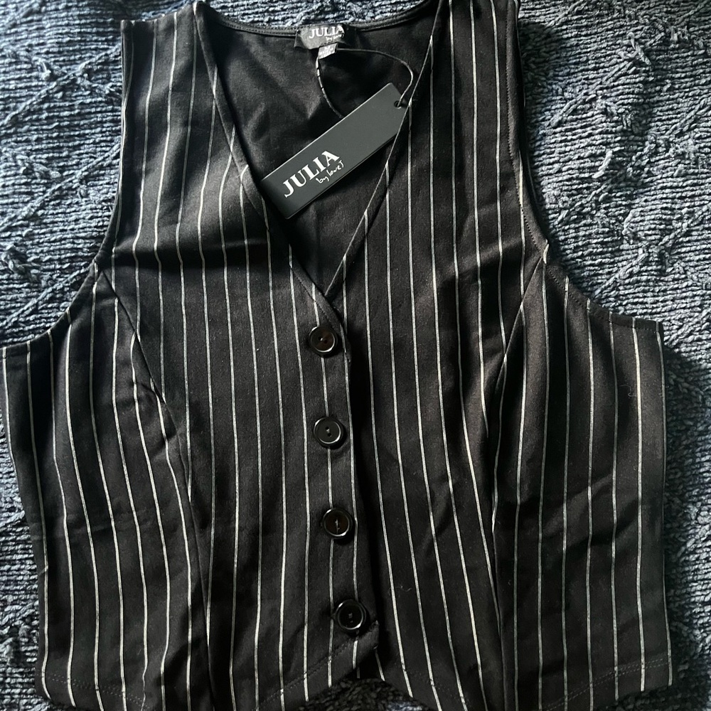 Julia Black Pinstripe Vest